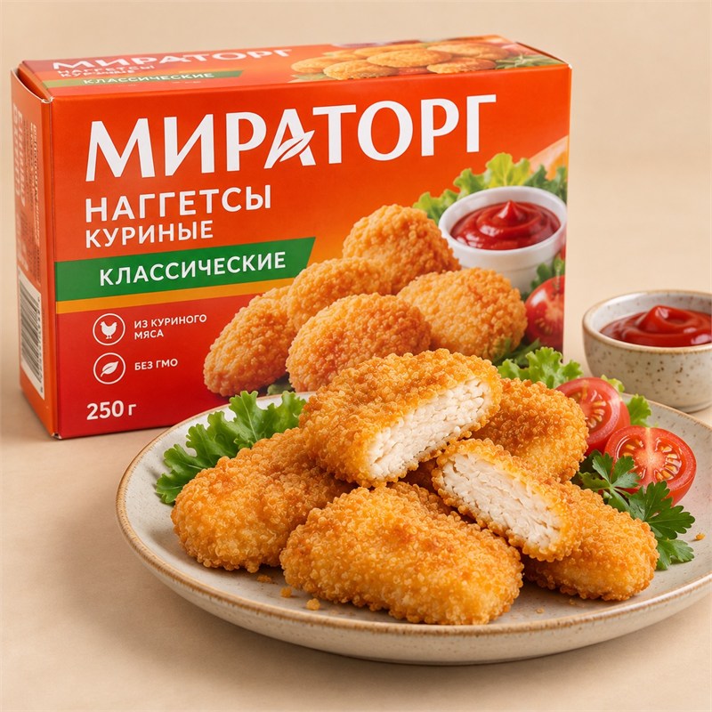 Наггетсы куриные Классические Мираторг 250 г 6e3dab4e-c78f-11f1-0a80-157f013cbbd2